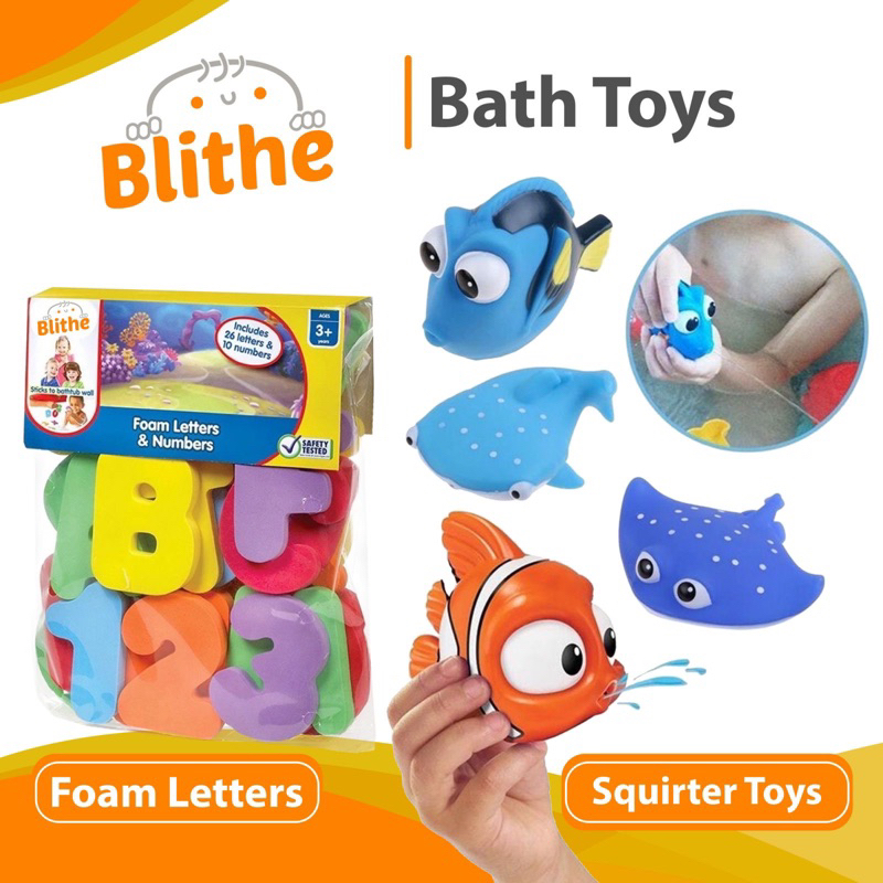 blithe bath toys squirt floater frog wind up nemo dory shark fish toy ...