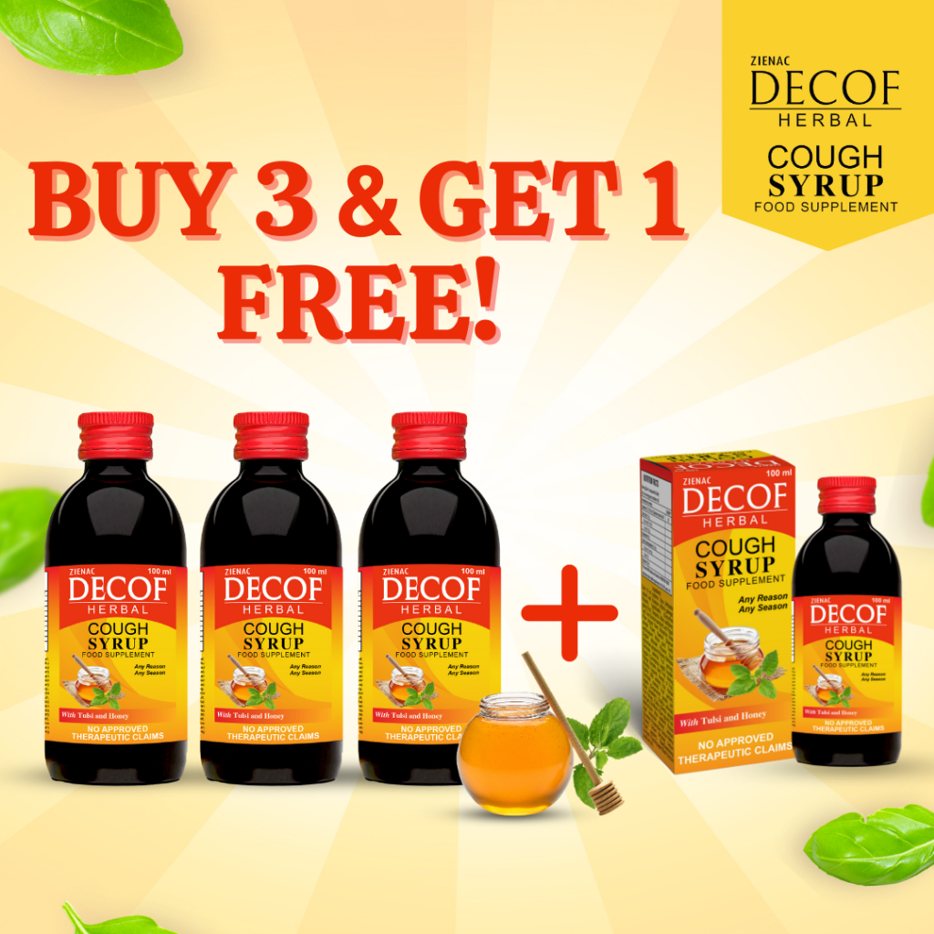 Buy 3 Get 1 Free DECOF Herbal Cough Syrup Fast Relief for Cough