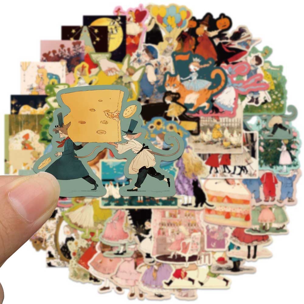 xs221-50 pcs Fairy Tale Style Girl Graffiti Waterproof Sticker | Shopee ...