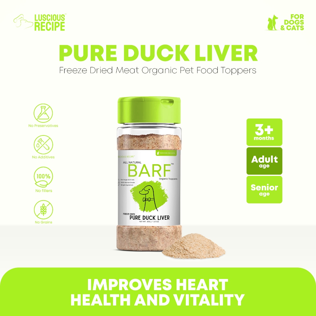 Luscious Recipe Freeze Dried Pure Duck Liver Powder Appetite Booster