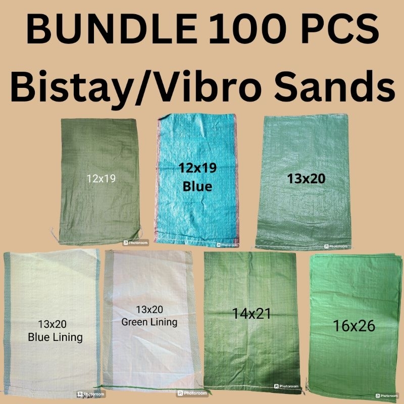 BUNDLE 100 PCS!!! Sack/Sako Bag Bistay/Vibro Sands (size in inches ...