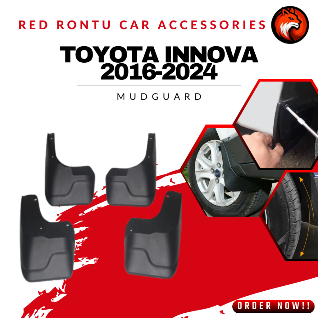 Toyota Innova (2016-2024) Mud Guard - Splash Guard - Mud Flaps (Ready ...