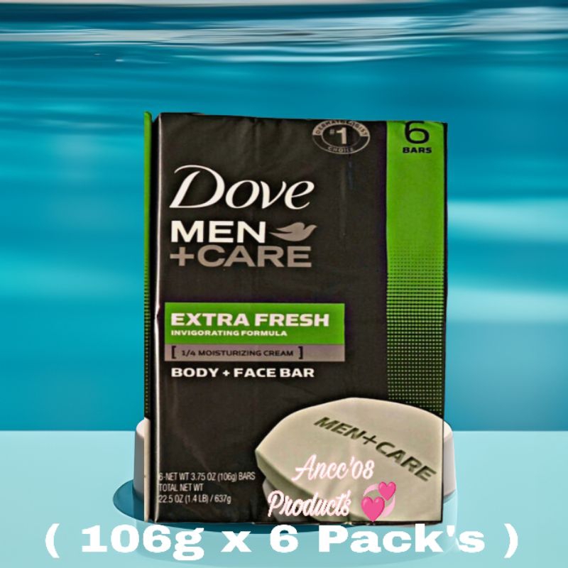 DOVE MEN+ CARE EXTRA FRESH BODY + FACE BAR SOAP (106G. X 6 PCS ...