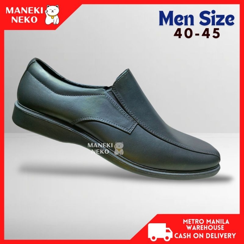 SIZE 40 45 Waterproof Rubber Formal Student Utility Office Black Shoes for Men Shopee Philippines