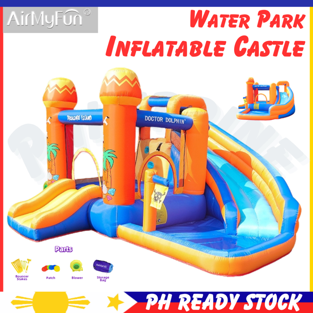 【READY STOCK】 DOCTOR DOLPHIN inflatable slide park children's water ...