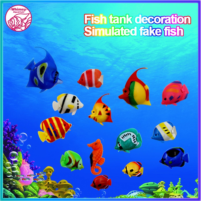1pc Aquarium Tank Plastic Artificial Swimming Fake Fish Ornament ...