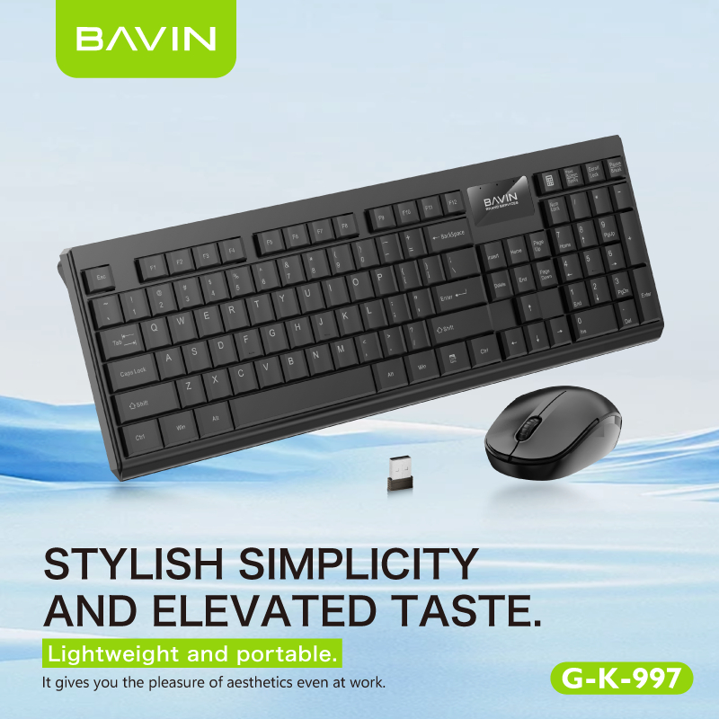BAVIN 2.4G Wireless Keyboard & Mouse for Computer Laptop Keyboard 106 ...