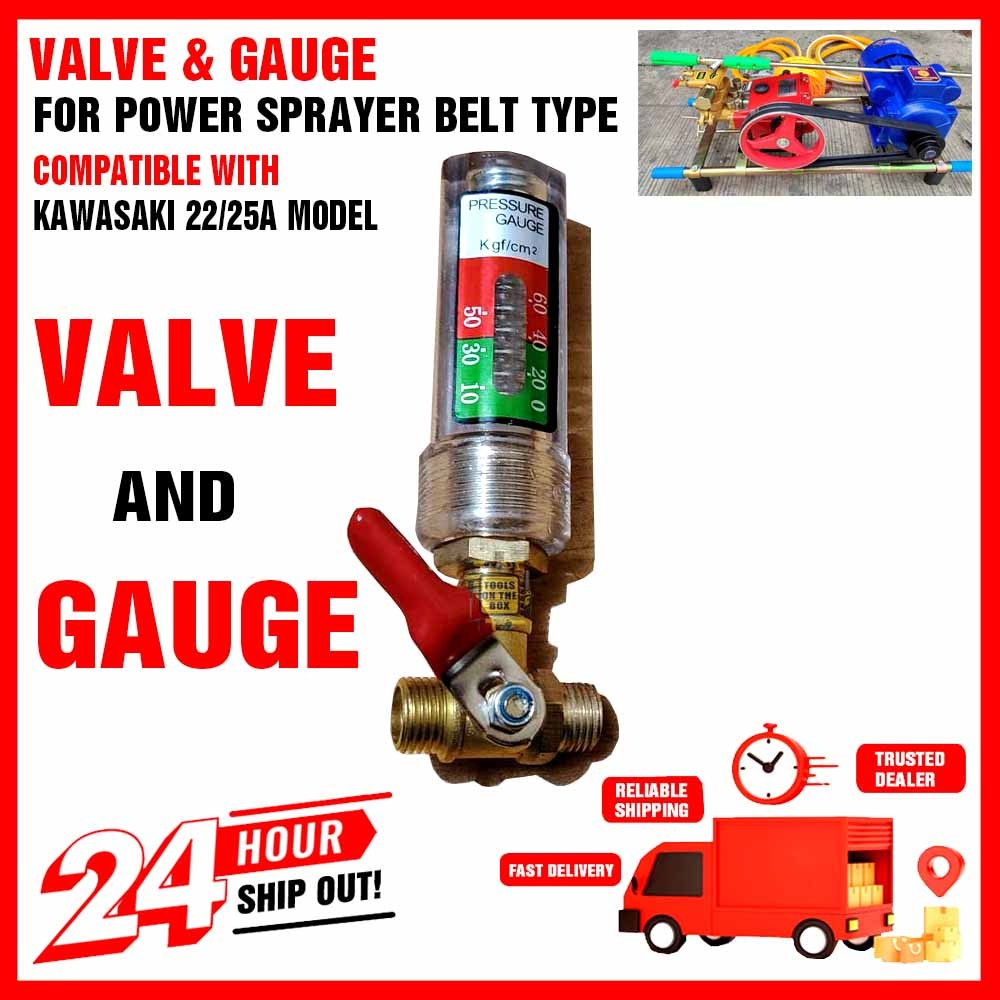 KC25 Ball Valve and Gauge Compatible for Kawasaki Power Sprayer Parts ...