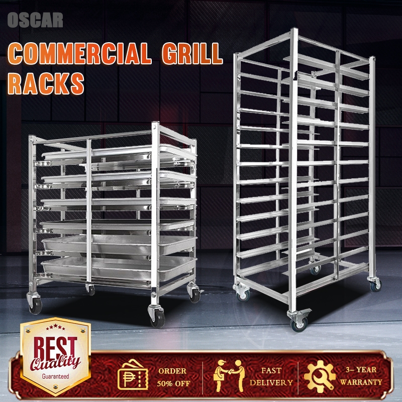 Stainless Steel Baking Tray Rack Car 6/12/15 Layers Baking Cake Room ...