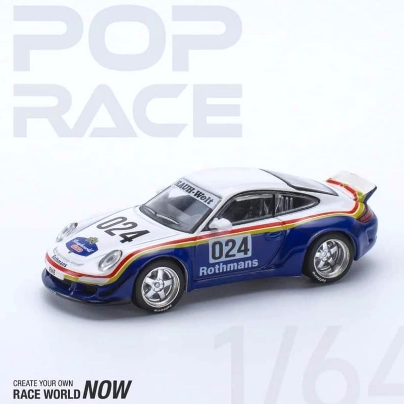 Pop Race 1/64 Porsche RWB 997 Rothmans Diecast Scale Model Toy Car ...