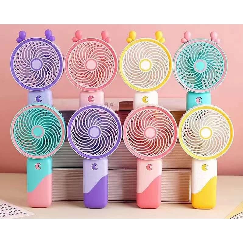 Moon-shaped button Hand fan New Rechargeable Handheld fan w/ hanging ...