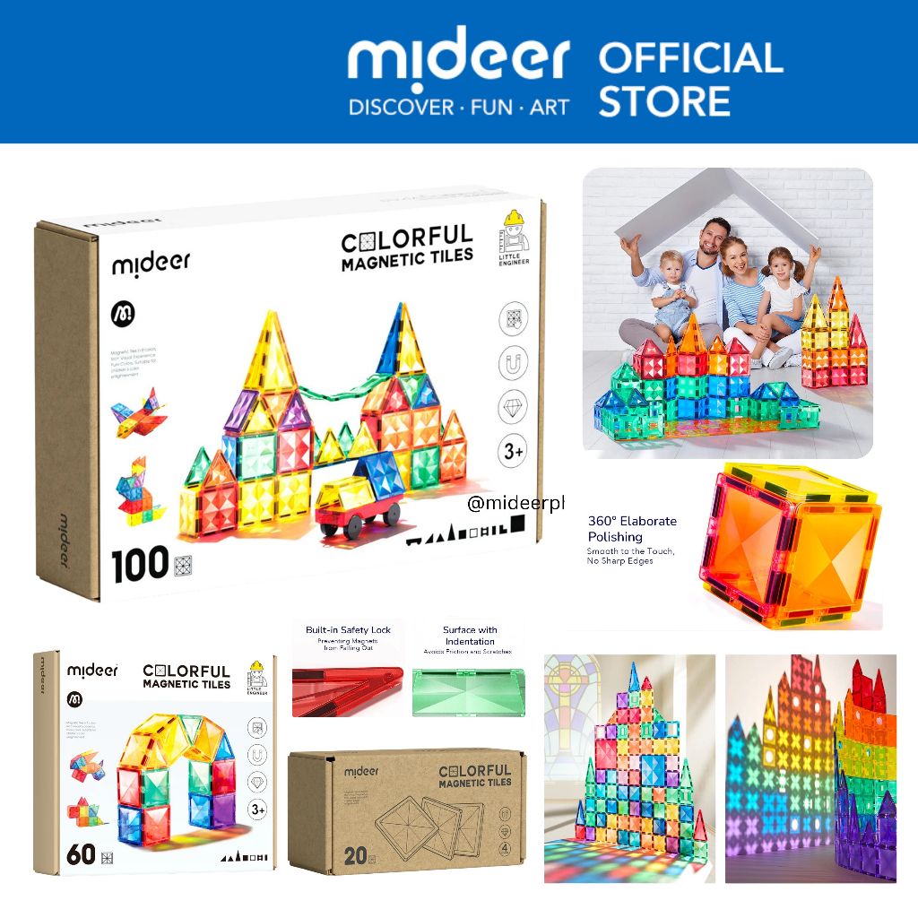 Mideer Colorful Magnetic Tiles by Mideer | Shopee Philippines