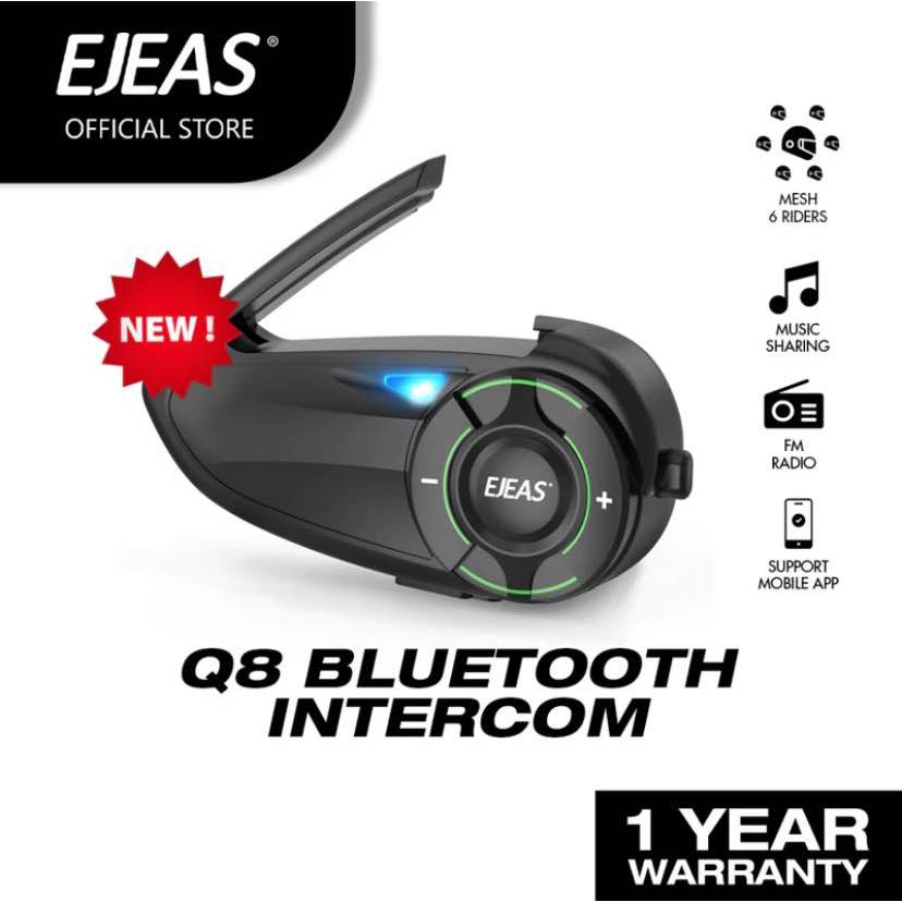 EJEAS Q8 Intercomunicador para Casco de Moto, Tecnología Advanced Mesh