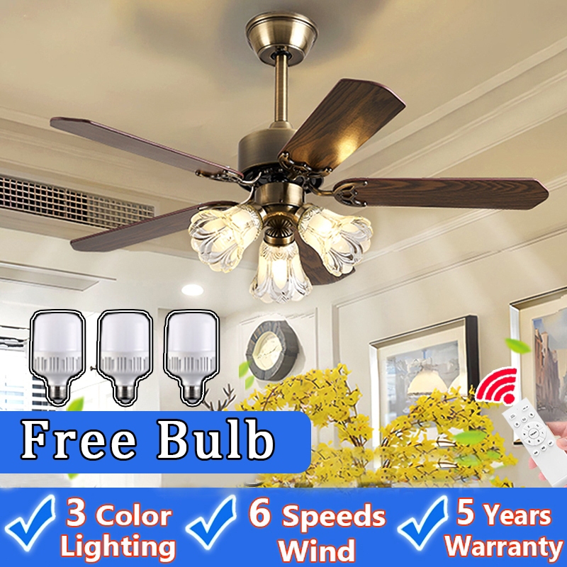 Retro Ceiling Fan With Lightnull