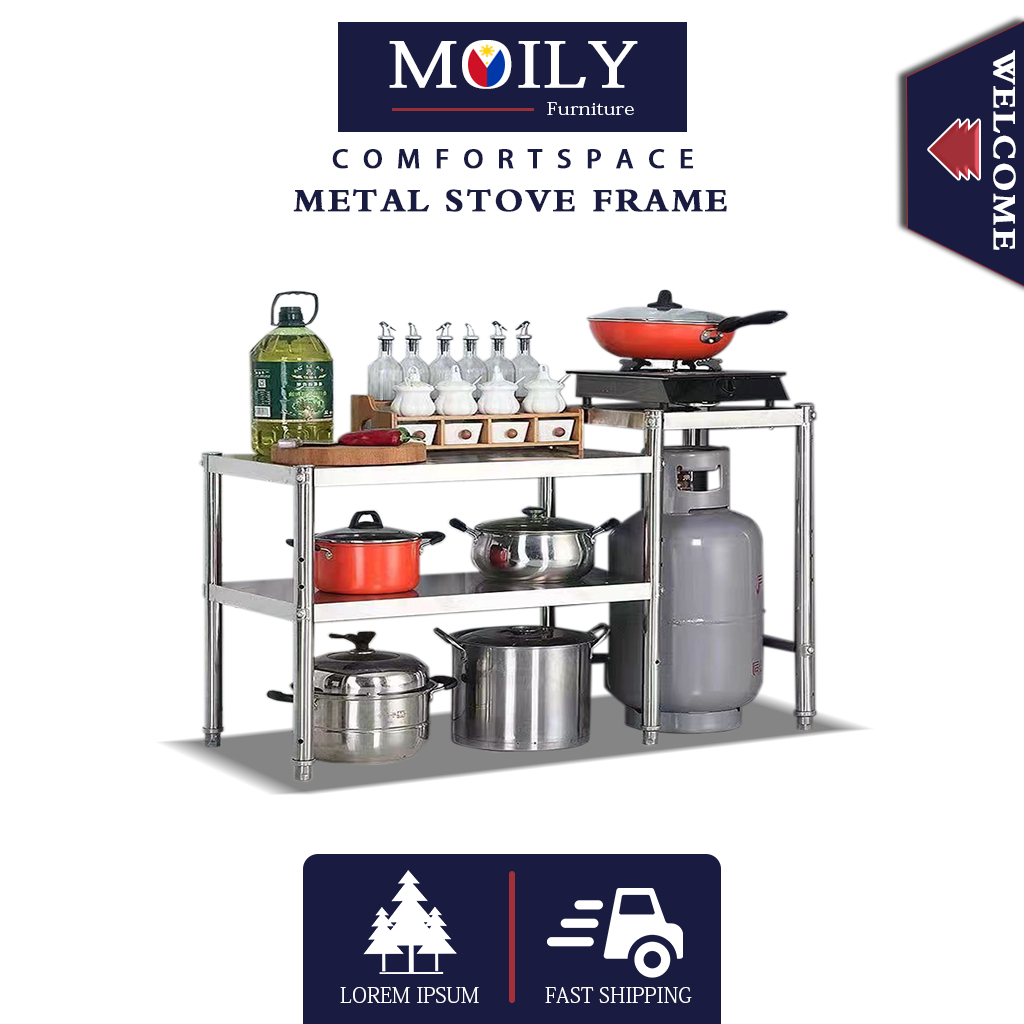 Kitchen gas stove rack, kitchen storage rack, heavy-duty organizer ...