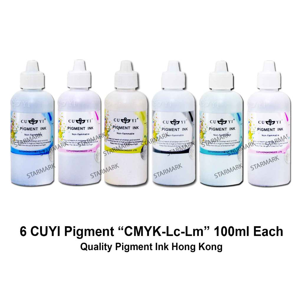Cuyi Pigment Ink Hong Kong Inks 100ml each - CMYK-LC-LM - 1 Bottle ...