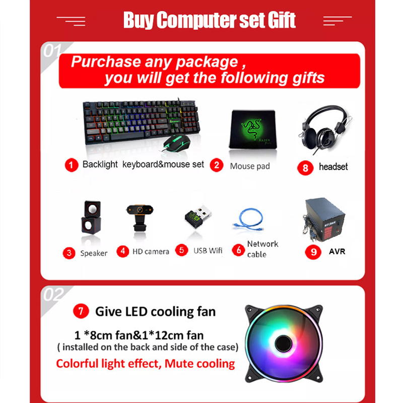 Desktop gaming computer AMD desktop computer package with 1050ti 4G ...