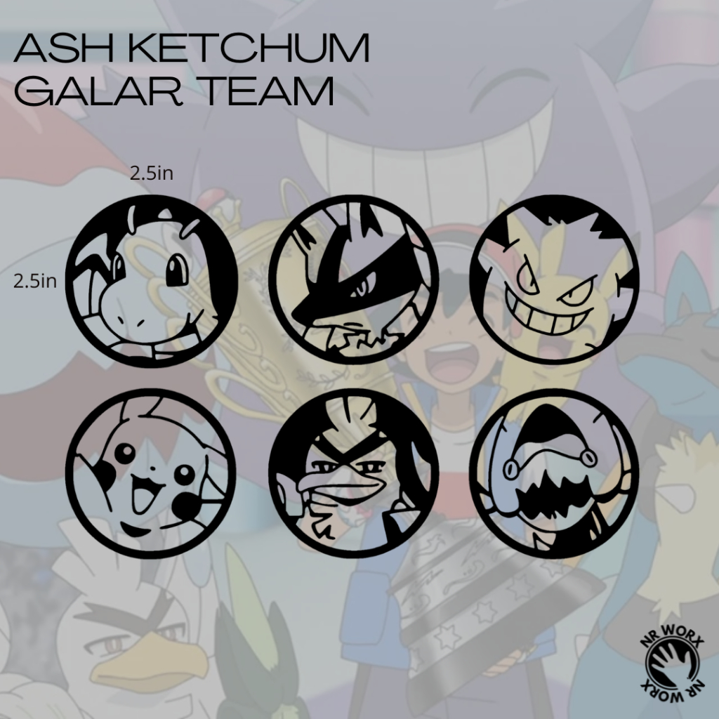 Ash Ketchum Galar Region Team Pokemon Vinyl Decal Anime Sticker ...