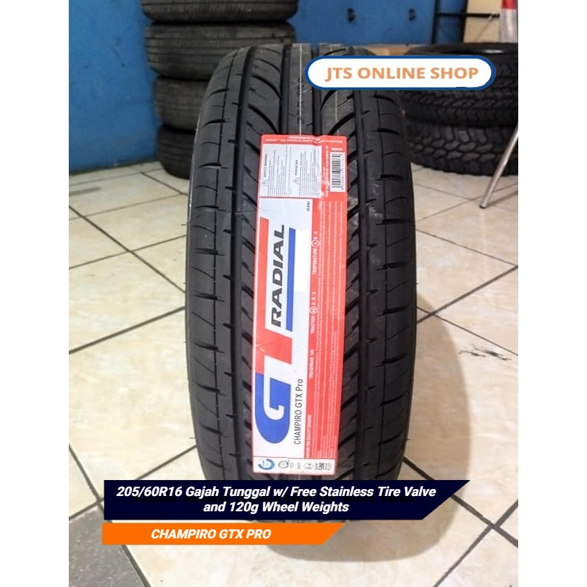 205/60R16 Gajah Tunggal w/ Free Stainless Tire Valve and 120g Wheel ...