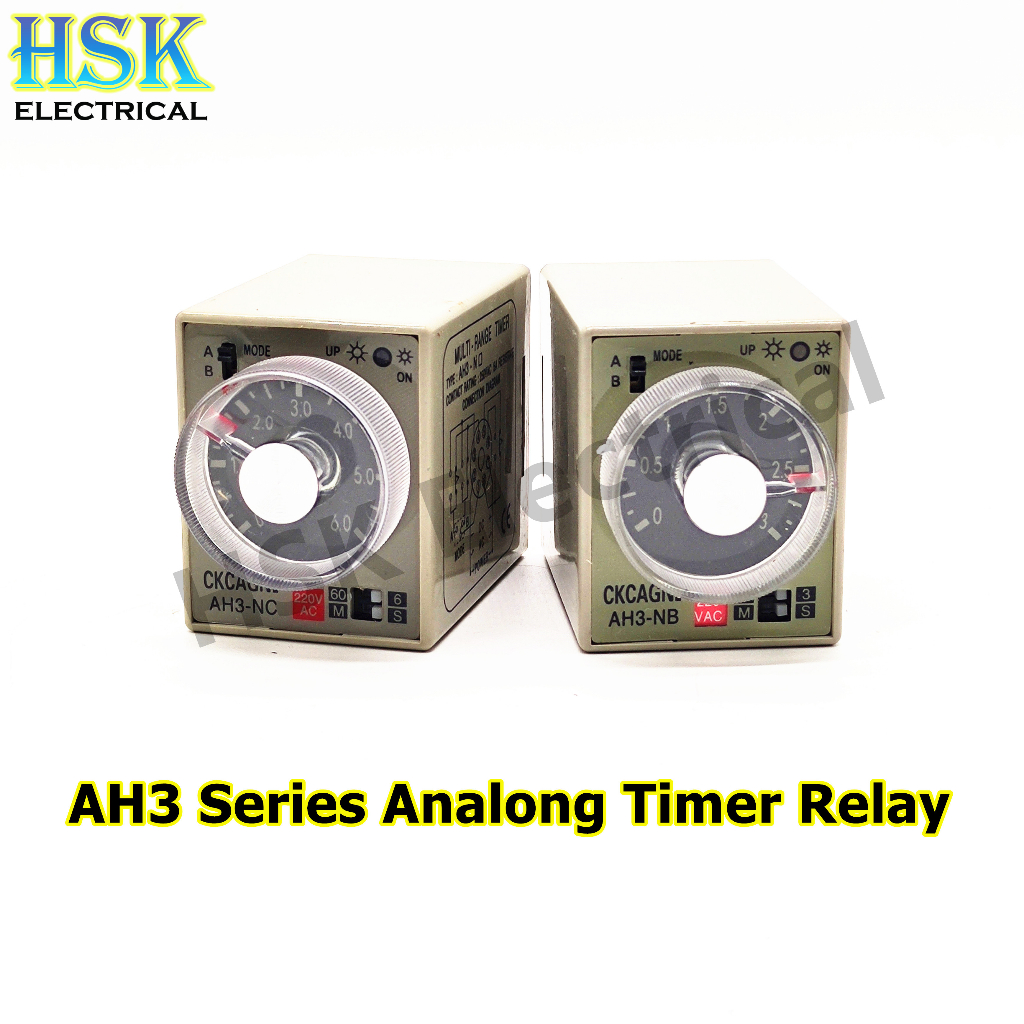 AH3 Series Analog Timer Relay 3sec/30sec/3min/30min 6sec/60sec/6min ...