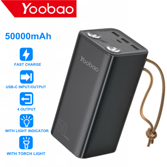 50000mAh Power Bank, 22.5W PD USB-C Quick Charge Portable Charger Fast  Charging with 4 Outputs & 3 Inputs, Flashlight, LED Display, Huge Capacity