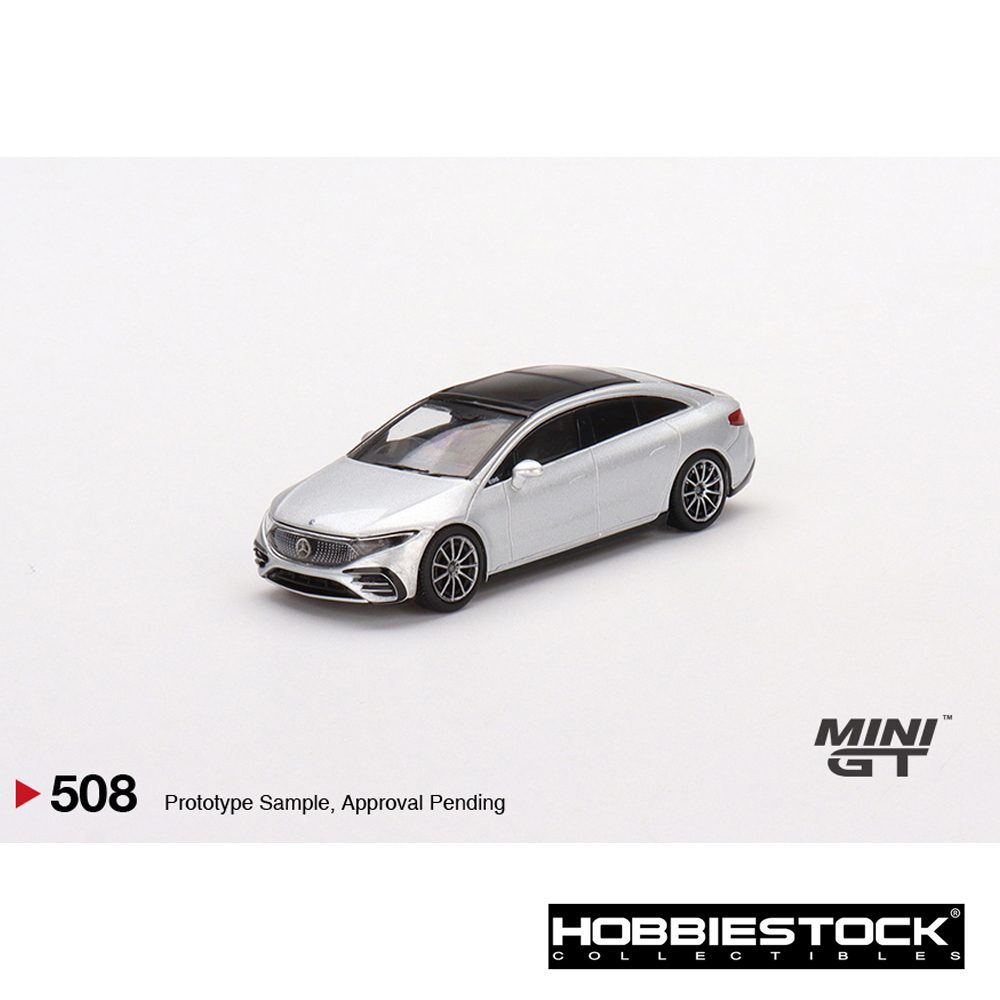 Mini GT 1:64 Mercedes-Benz EQS 580 4MATIC – Silver Metallic – Limited Edition Diecast Model #508
