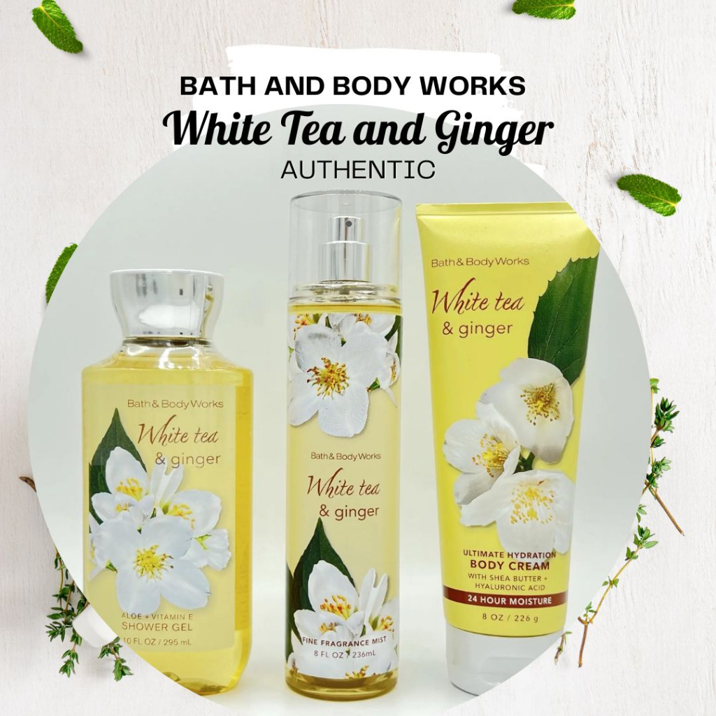 Authentic BBW White Tea and Ginger Bath and Body Works Original