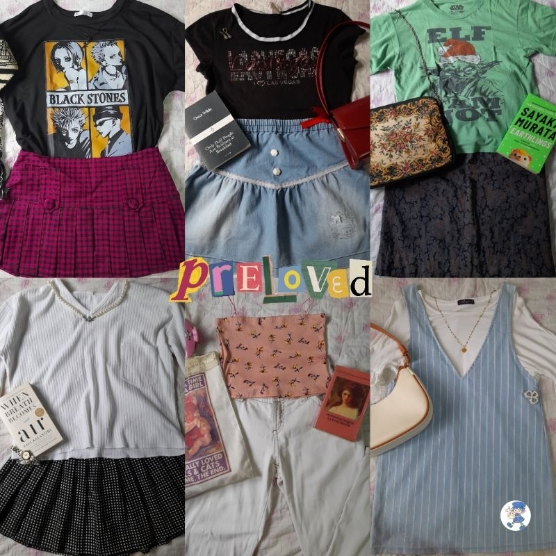 preloved aesthetic clothes (mini skirts, maxi skirts, y2k, korean ...