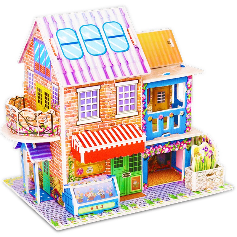 Diy 3D puzzle For Kids Education Toys manual assembly model house ...
