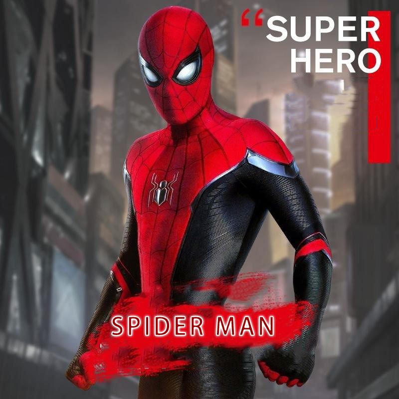 Marvel Comics Avengers Spiderman PS4 Peter Parker Cosplay Costume Jumpsuit  for Carnival Halloween