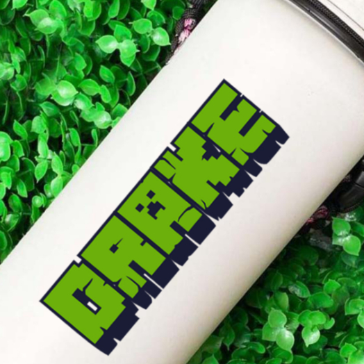 Personalized MINECRAFT Waterproof Vinyl Name Sticker Decal for tumbler