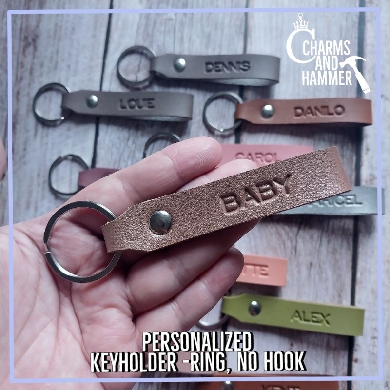 Keychain Keyholder 2 Ring Personalized Leather Gift Giveaway Souvenir