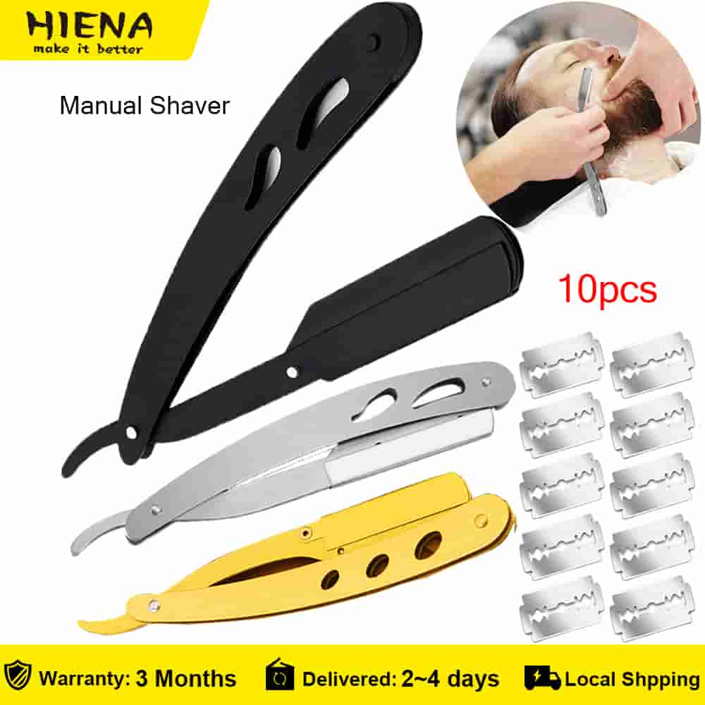Manual Shaver Professional Straight Edge Stainless Steel Sharp 1set ...