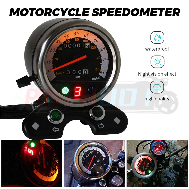 Universal Motorcycle Speedometer Odometer Motorcycle Speedometer With