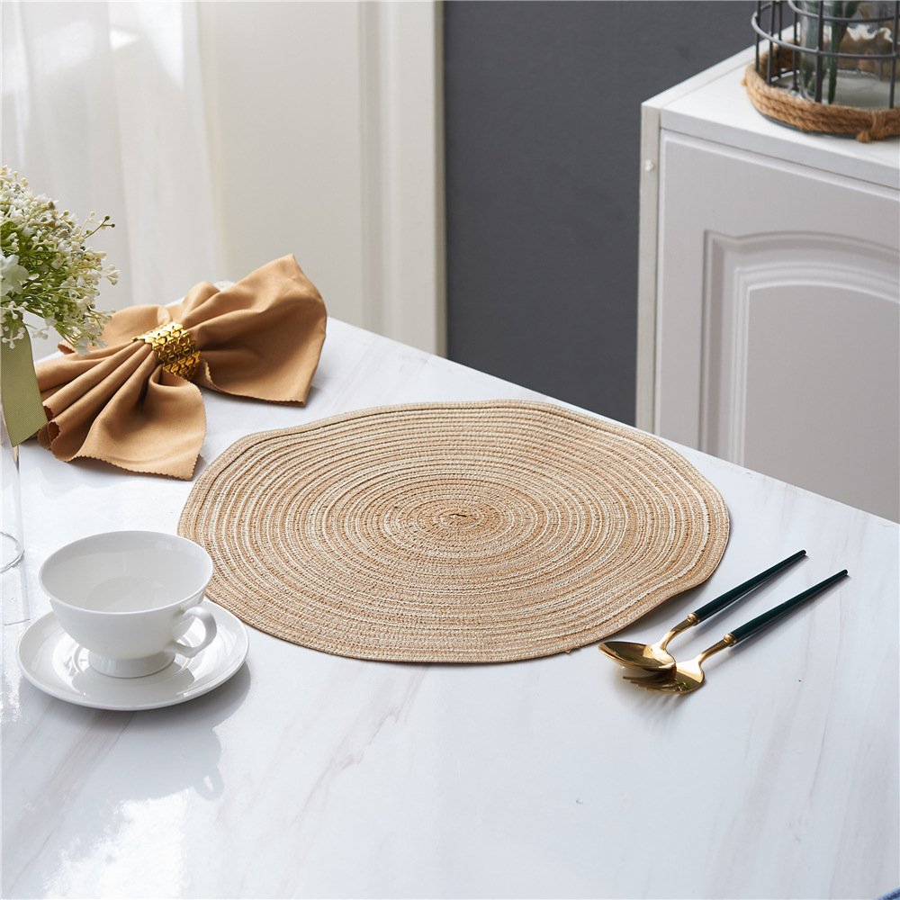 Round Placemats For Dining Table Mat HeatResistant Washable Ramie