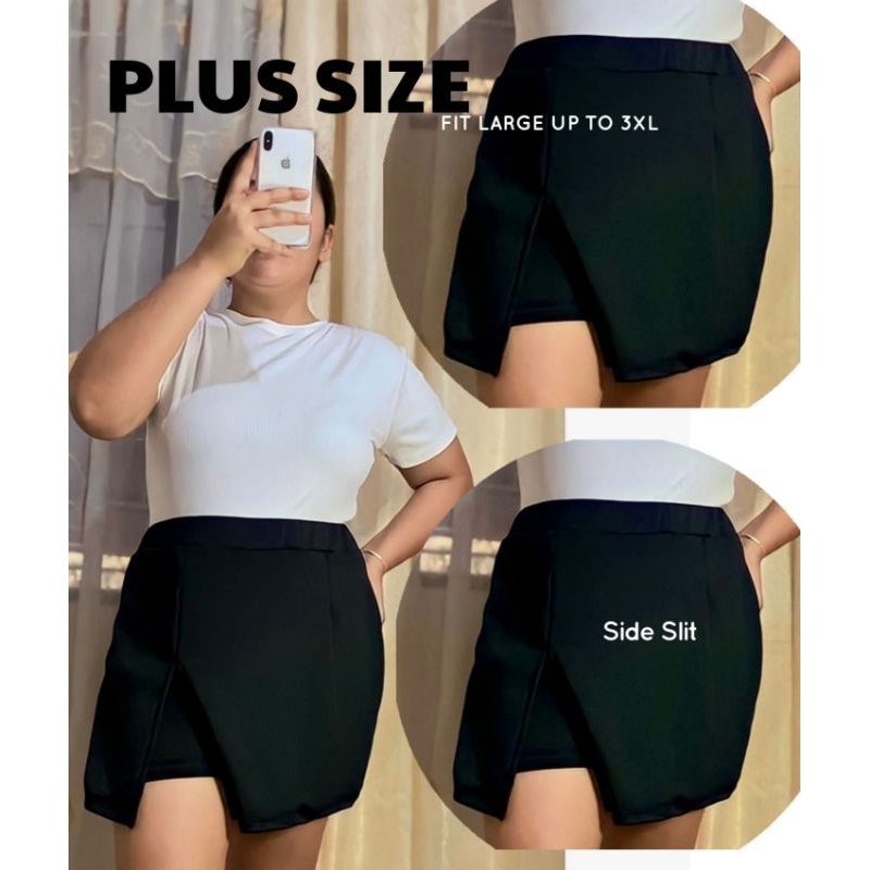 PLUS SIZE SKORT Large up to 3XL Split Front Casual Wear Palda Short Shopee Philippines