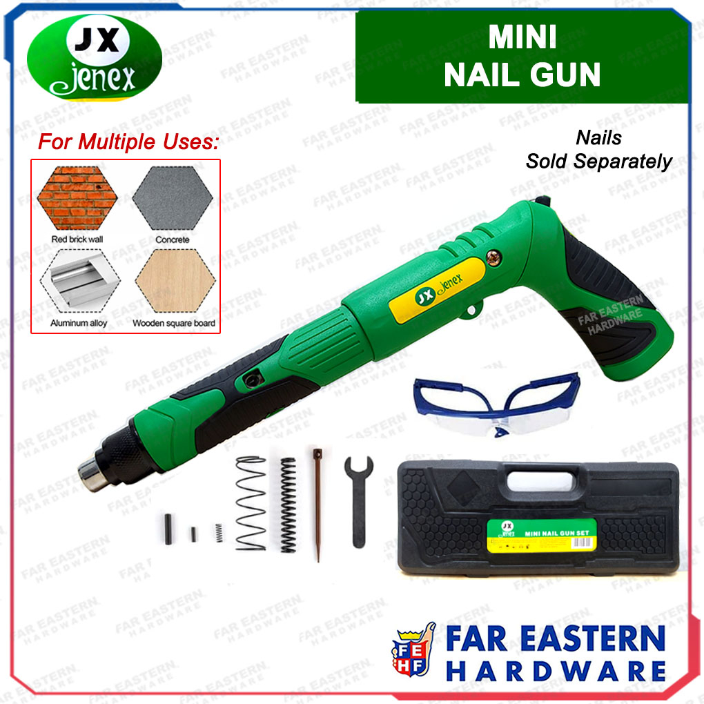 JENEX Mini Nail Nailer Gun Set for Concrete, Cement Wall, Metal, Steel, Wood, Aluminum Shopee