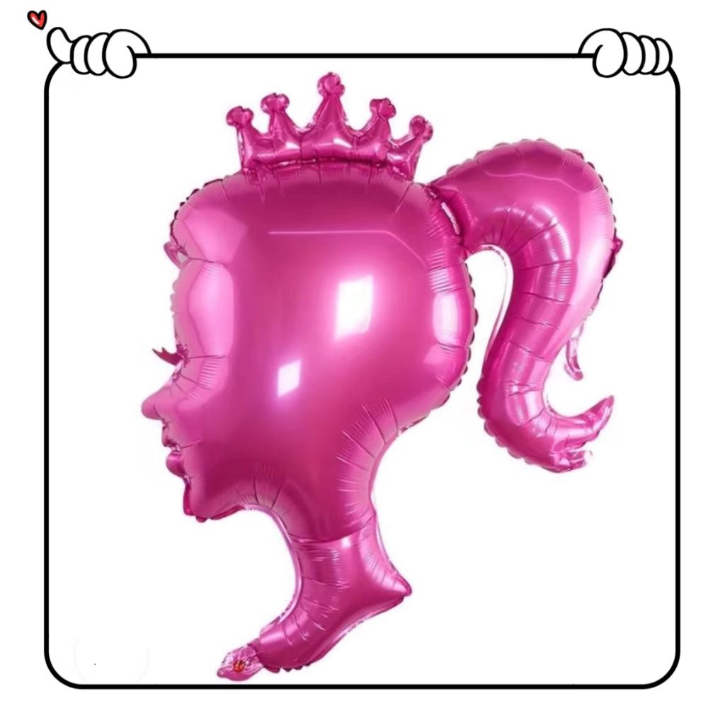 Balloon 31 inch barbie design Pink Crown barbie head happy birthday ...