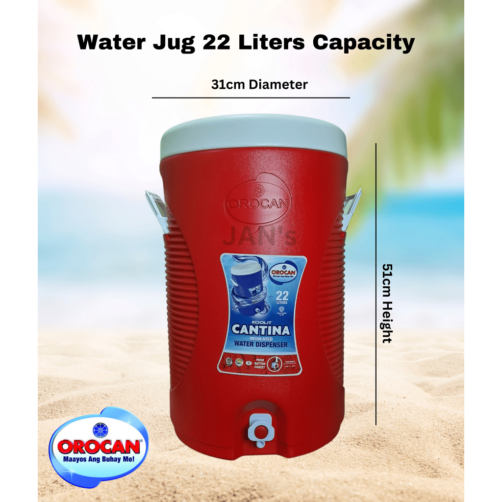 Water Jug With Faucet Water Dispenser Heavy Duty Orocan 22 Liters
