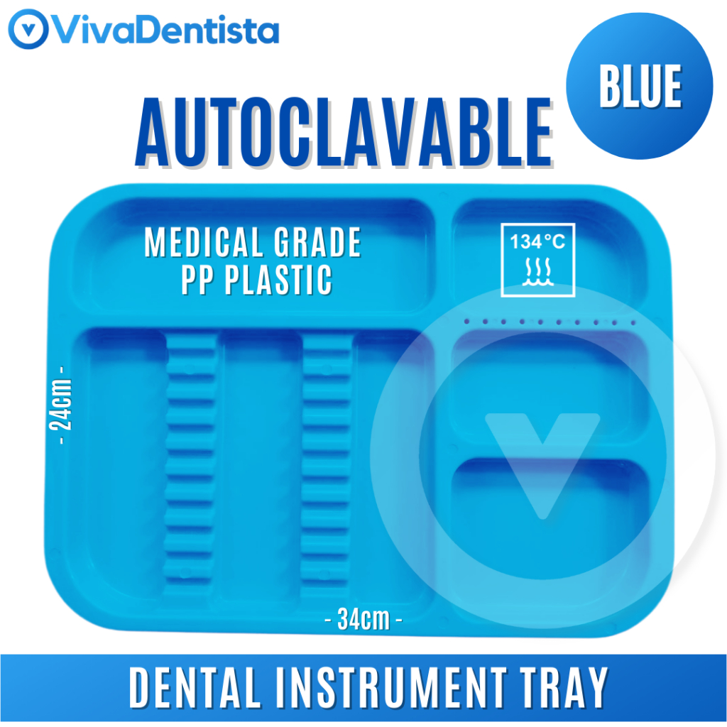 Dental Instrument Tray with Divider, Autoclavable Plastic High Grade PP