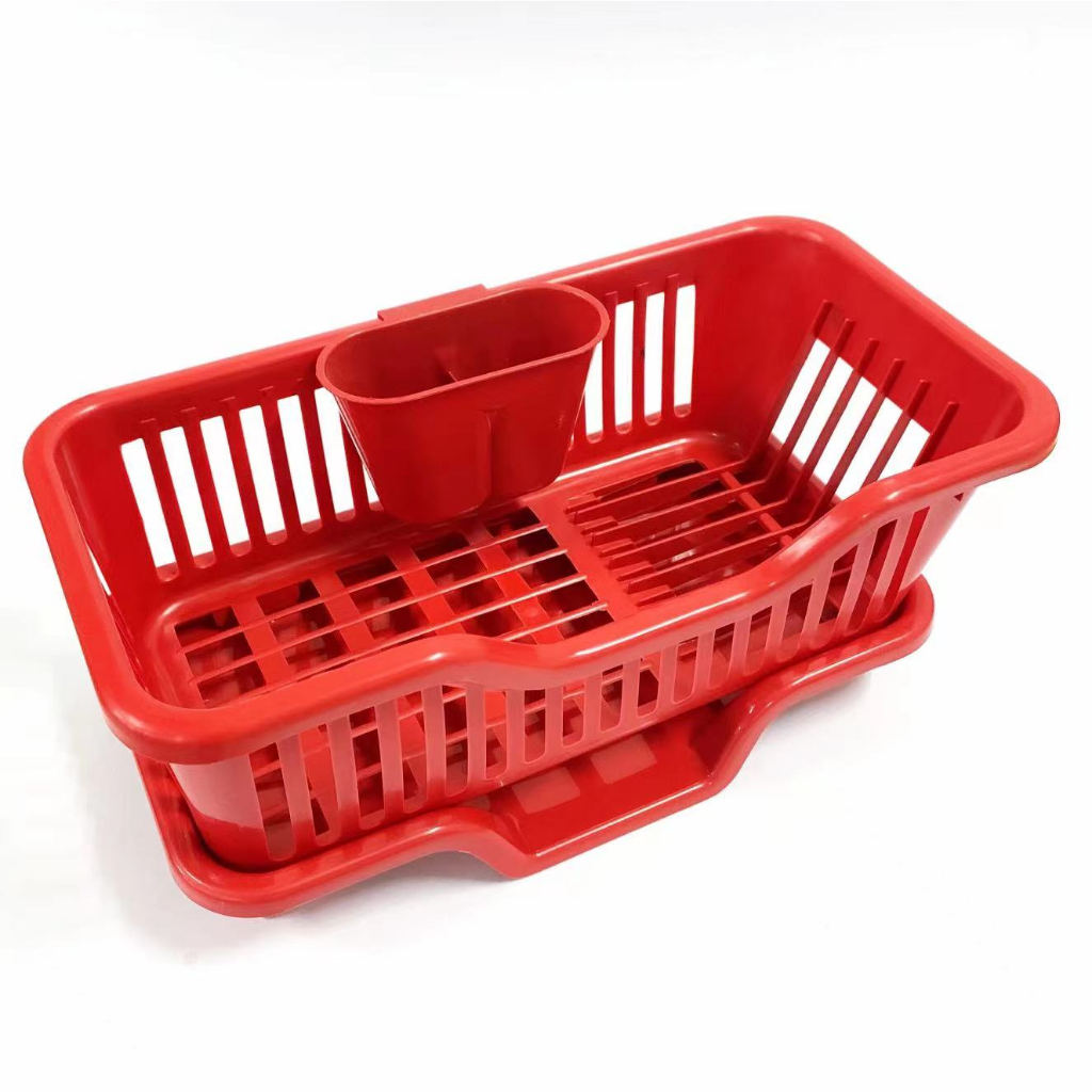 Plastic Dish Drying Rack and Utensil Organizer Green Class A