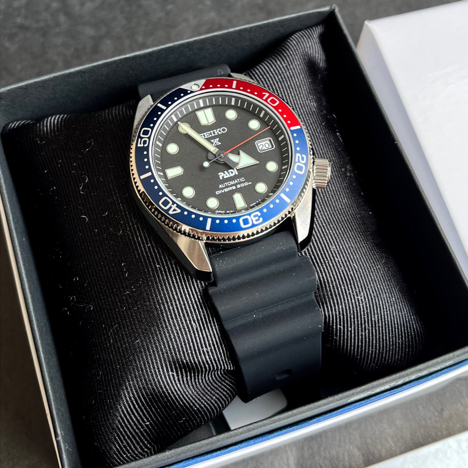 Seiko SPB087J1 Prospex Diver Automatic Pepsi Bezel Black Rubber Strap ...