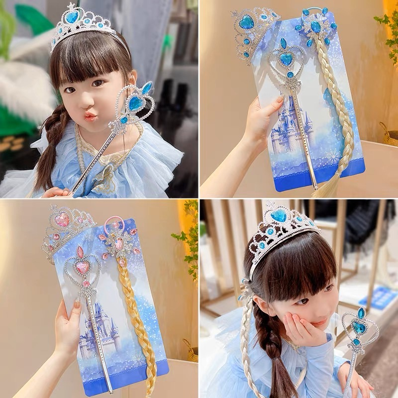 Frozen Elsa Rhinestone Crown Wand Hairpiece Gloves Dress up Accessories ...