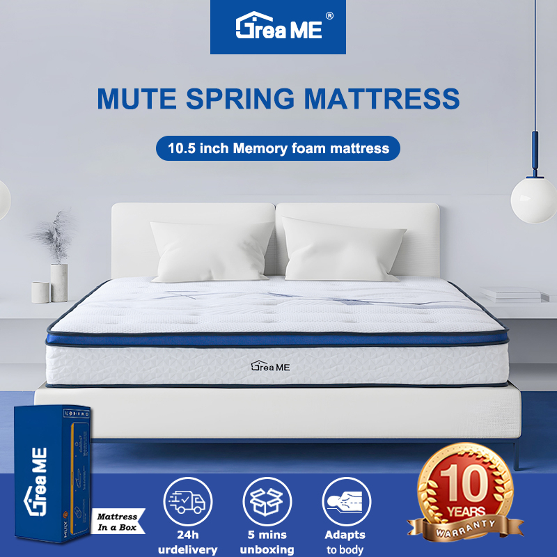 DreaMe Memory Foam Spring Mattress 10 Inch 25cm Single Queen/King