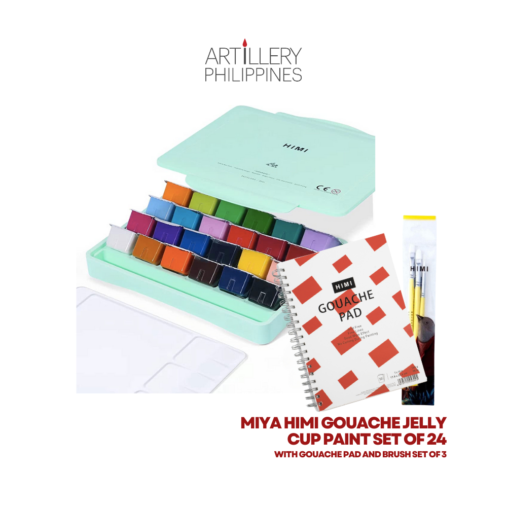 MIYA Himi Gouache Jelly Cup Paint Set Of 24 With Brushes + Gouache Pad Shopee Philippines
