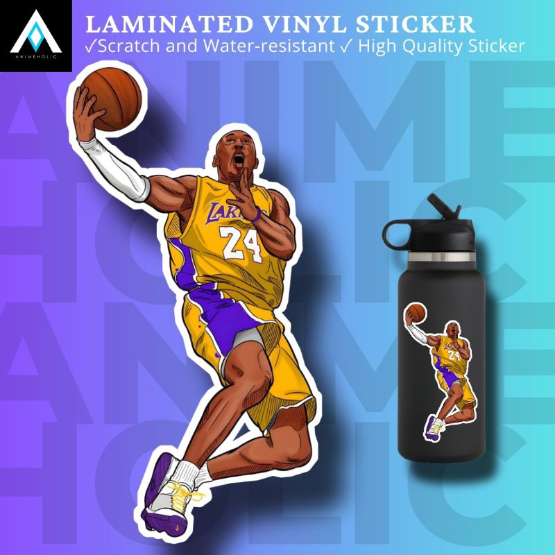 KOBE BRYANT MAMBA LAKERS STICKERS |~ ANIMEHOLIC LAMINATED VINYL ...
