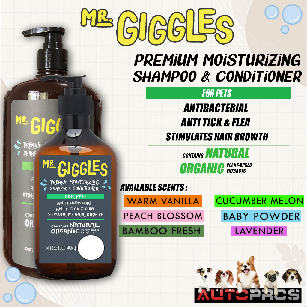 MR. GIGGLES Pet Shampoo & Conditioner for Dog & Cat 500ml or 1000ml
