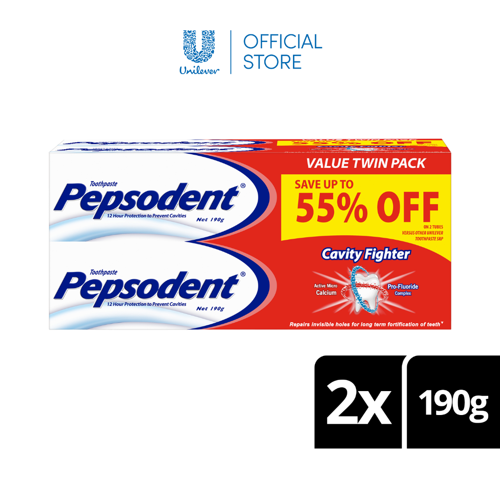 Pepsodent Toothpaste Cavity Fighter 190g Twin Pack Shopee Philippines