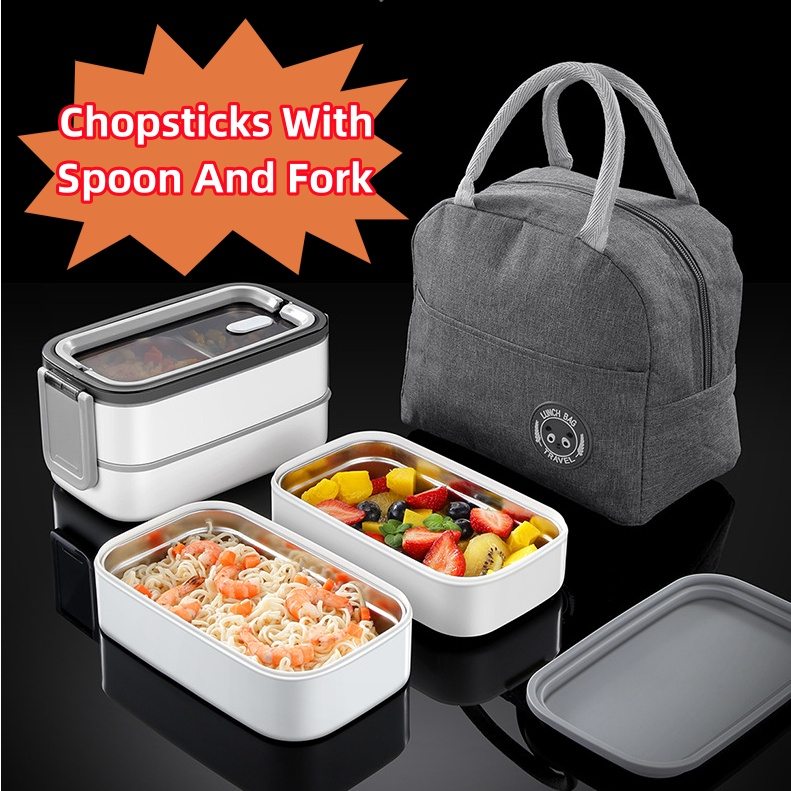 Insulation Lunch Box + Insulation Bag [304] Fresh Lunch Lunch Box Can