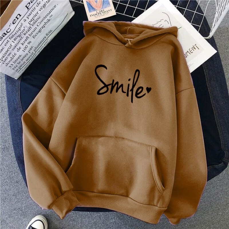 Smile hoodie jacket unisex for men and women cotton sweater Shopee Philippines